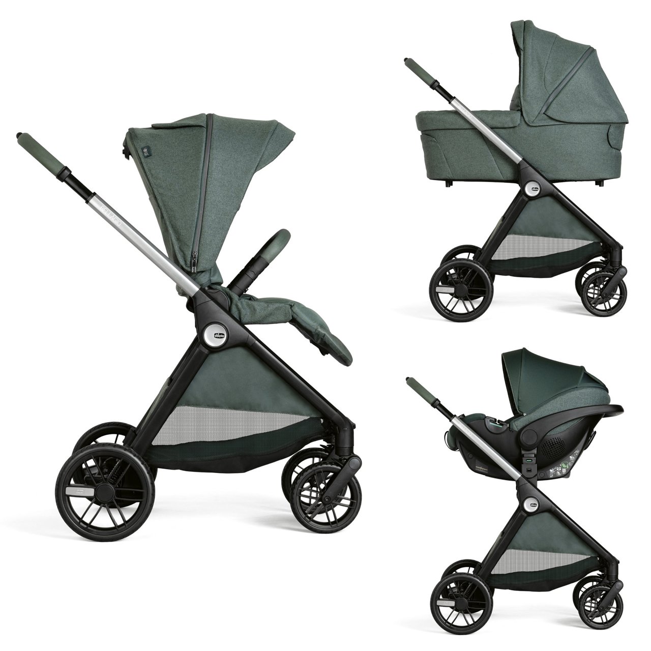 CHICCO - Trio Bellagio 2 Fir Tree Con Seggiolino Auto Kory Plus