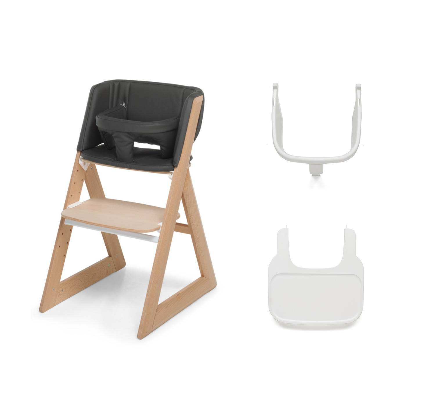 FOPPAPEDRETTI - Sedia Evolutiva Stile Graphite con Protezione Vassoio e Sdraietta Mignon