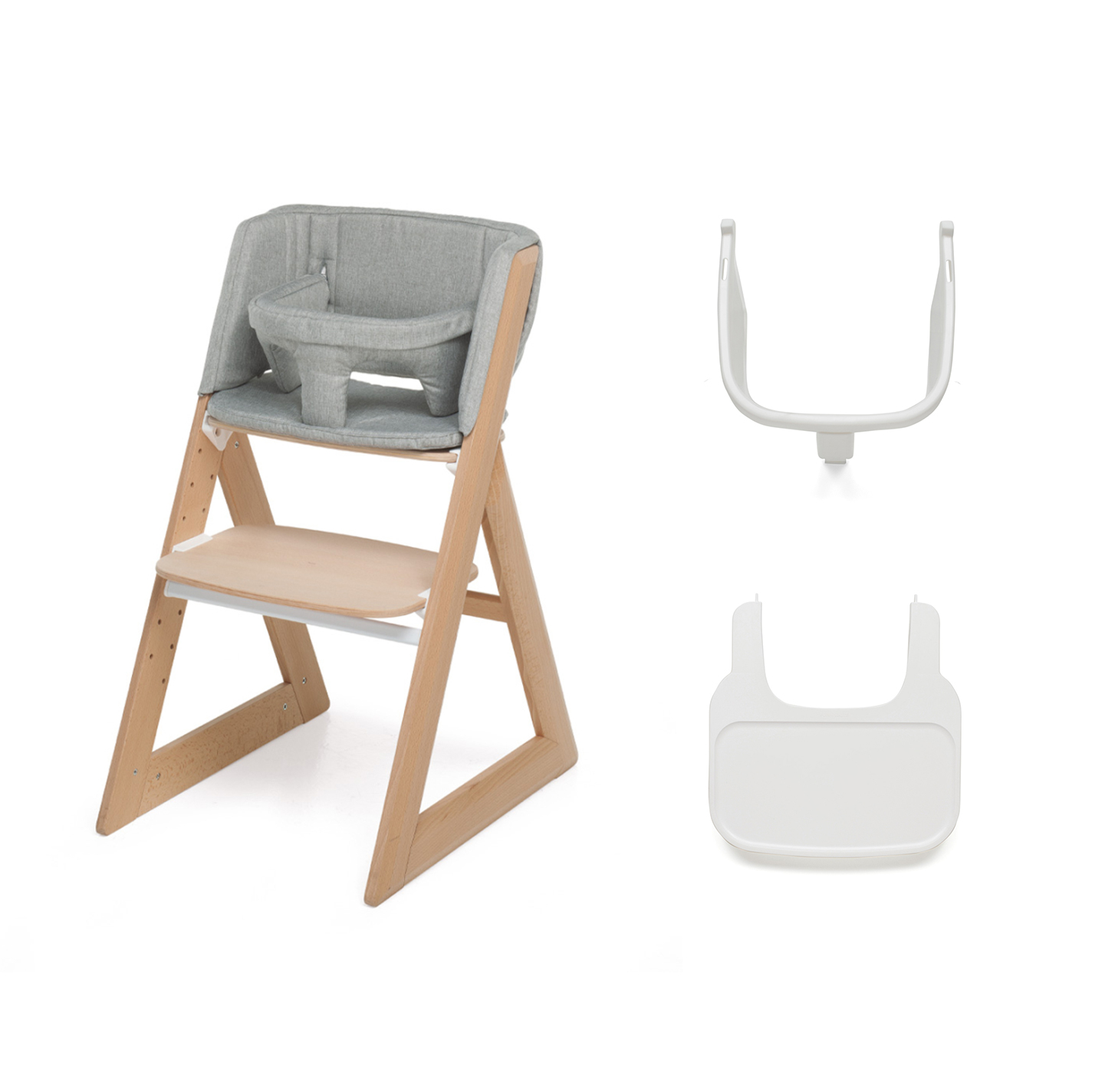 FOPPAPEDRETTI - Sedia Evolutiva Stile Gray Melange con Protezione Vassoio e Sdraietta Mignon