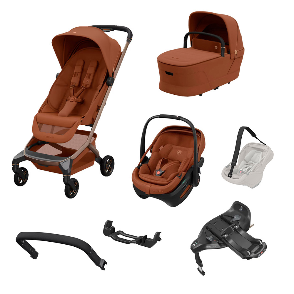 MAXI COSI – Trio Fame Cabin Copper Terra con Navicella e Seggiolino Auto Coral Slide Pro (PROMO con Base e accessori)