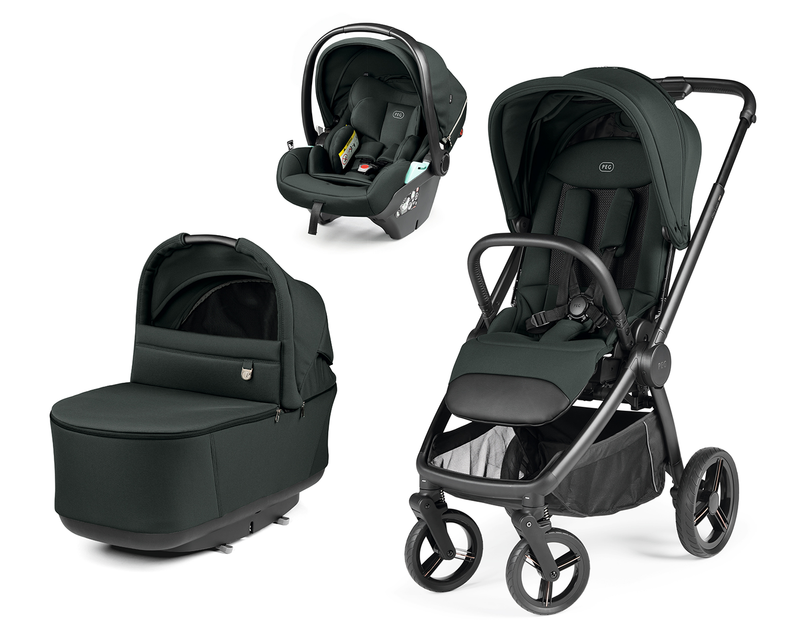 PEG PEREGO – Trio City Loop Pro Metal con Navicella Pop Up e Seggiolino Auto Lounge