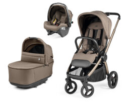 PEG PEREGO - Trio City Loop Pro Pine Bark con Navicella Pop Up e Seggiolino Auto Slk