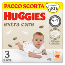 HUGGIES - Pannolini Extra Care Taglia 3 (6-10 Kg) Pacco Scorta da 80 Pezzi