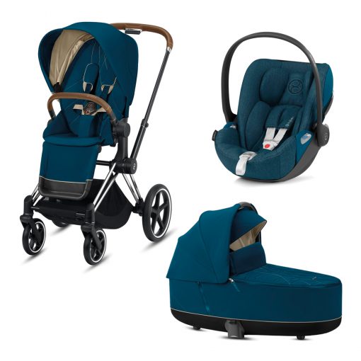 CYBEX PLATINUM – Trio ePRIAM – Telaio Chrome Brown – Ovetto Mountain Blue Plus