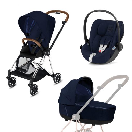 CYBEX PLATINUM – Trio Mios telaio – Telaio Chrome Black – Ovetto Nautical Blue Plus