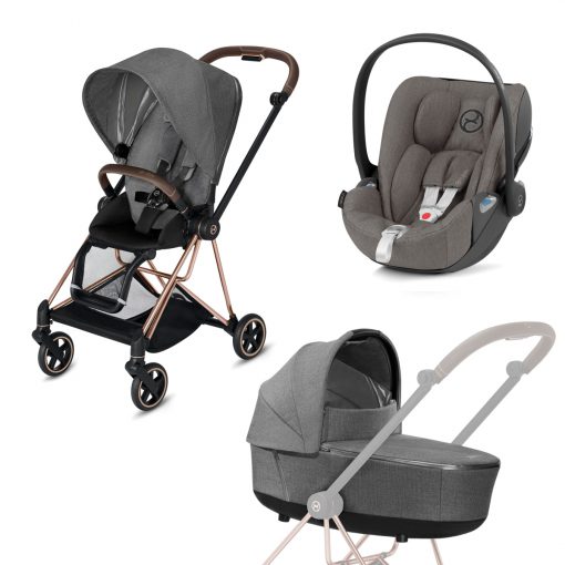 CYBEX PLATINUM – Trio Mios telaio – Telaio Rosegold – Ovetto Soho Grey Plus