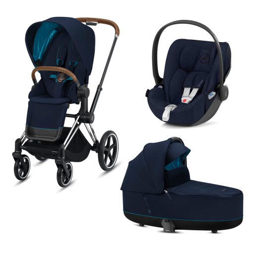 CYBEX PLATINUM – Trio ePRIAM – Telaio Chrome Brown – Ovetto Nautical Blue