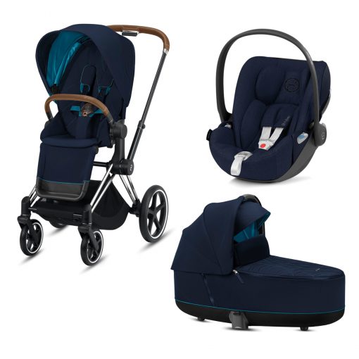 CYBEX PLATINUM – Trio ePRIAM – Telaio Chrome Brown – Ovetto Nautical Blue Plus