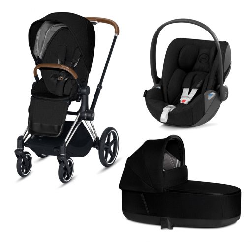 CYBEX PLATINUM – Trio ePRIAM – Telaio Chrome Black – Ovetto Deep Black Plus