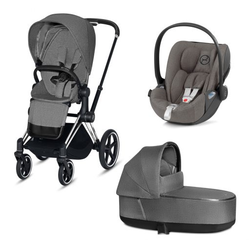 CYBEX PLATINUM – Trio ePRIAM – Telaio Chrome Brown – Ovetto Soho Grey Plus