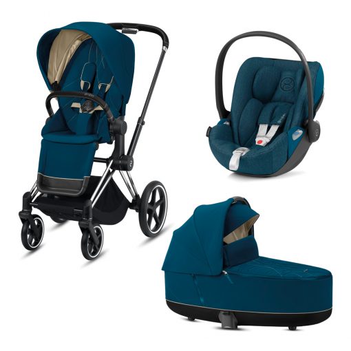 CYBEX PLATINUM – Trio ePRIAM – Telaio Chrome Black – Ovetto Mountain Blue Plus