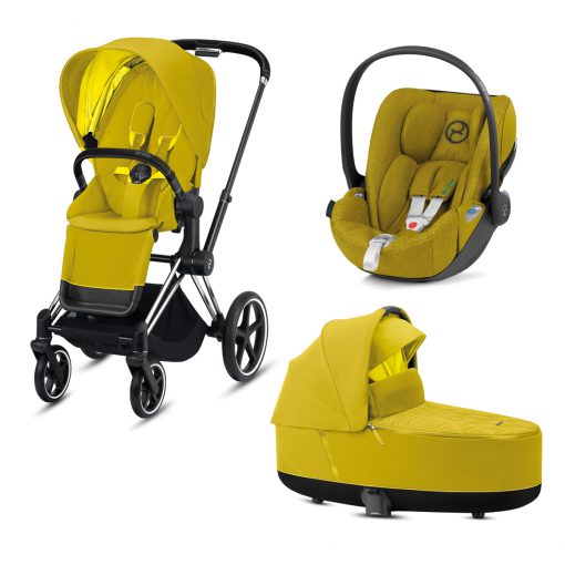 CYBEX PLATINUM – Trio ePRIAM – Telaio Chrome Black – Ovetto Mustard Yellow Plus