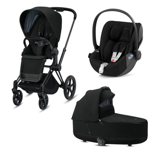 CYBEX PLATINUM – Trio ePRIAM – Telaio Matt Black – Ovetto Deep Black Plus