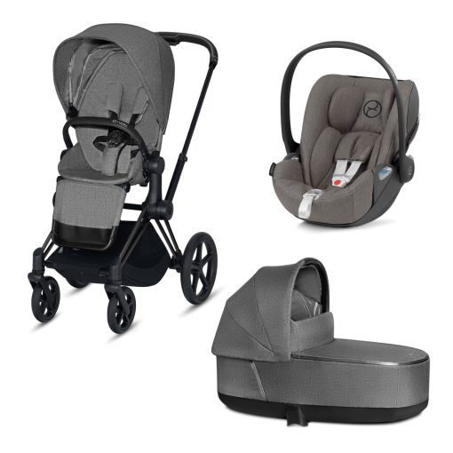 CYBEX PLATINUM – Trio ePRIAM – Telaio Matt Black – Ovetto Soho Grey Plus