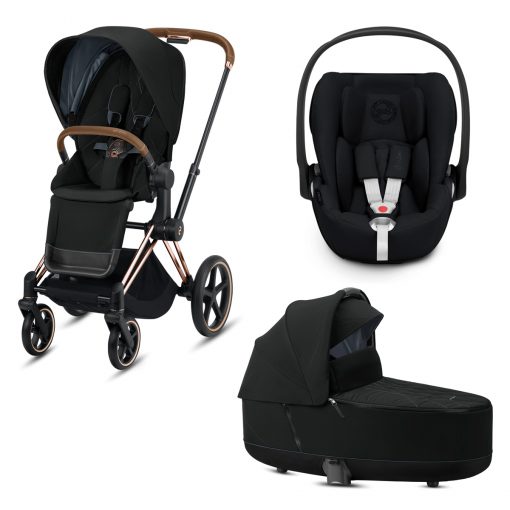 CYBEX PLATINUM – Trio ePRIAM – Telaio Rosegold – Ovetto Deep Black