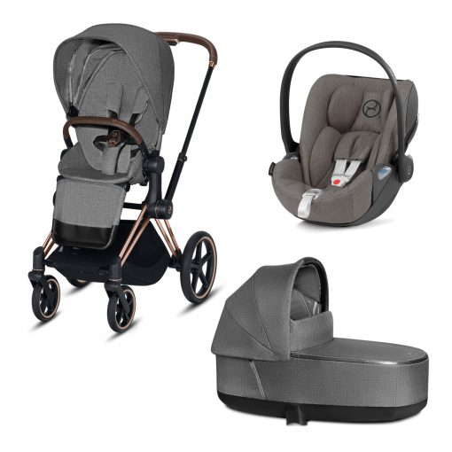 CYBEX PLATINUM – Trio ePRIAM – Telaio Rosegold – Ovetto Soho Grey Plus
