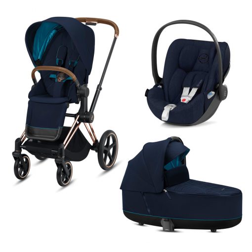 CYBEX PLATINUM – Trio ePRIAM – Telaio Rosegold – Ovetto Nautical Blue
