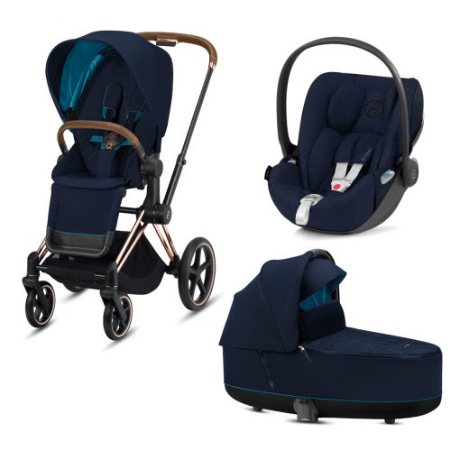 CYBEX PLATINUM – Trio ePRIAM – Telaio Rosegold – Ovetto Nautical Blue Plus