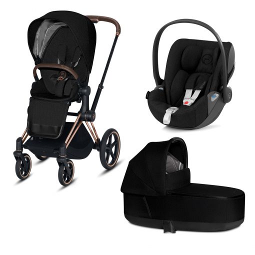 CYBEX PLATINUM – Trio ePRIAM – Telaio Rosegold – Ovetto Deep Black Plus