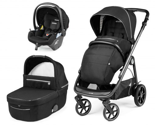 PEG PEREGO – Trio Veloce con seggiolino auto Primo Viaggio Lounge – Telaio – Ovetto Black Shine