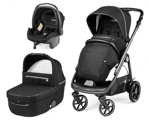 PEG PEREGO – Trio Veloce con seggiolino auto Primo Viaggio SL – Telaio – Ovetto Black Shine