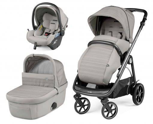 PEG PEREGO – Trio Veloce con seggiolino auto Primo Viaggio Lounge – Telaio – Ovetto Moonstone