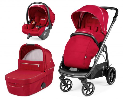 PEG PEREGO - Trio Veloce con seggiolino auto Primo Viaggio Lounge  - Telaio  - Ovetto Red Shine