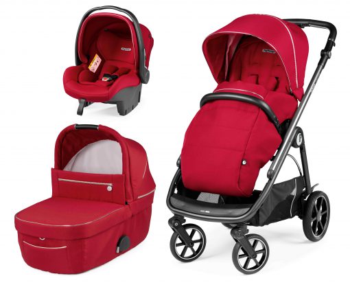 PEG PEREGO – Trio Veloce con seggiolino auto Primo Viaggio SL – Telaio – Ovetto Red Shine