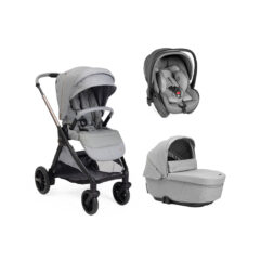 CHICCO - Trio Bellagio Lunar Rock Con Seggiolino Auto First Recline + Seggiolino Auto Bi-Seat + Base Auto