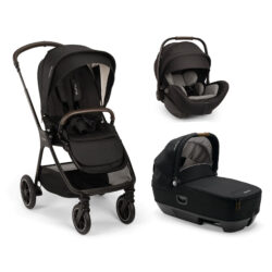 NUNA - Trio Triv Next Caviar con navicella Cari Next e seggiolino auto Arra Flex