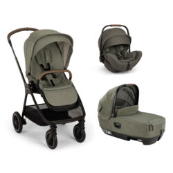 NUNA - Trio Triv Next Pine con navicella Cari Next e seggiolino auto Arra Flex