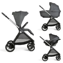 CHICCO - Trio Bellagio Black Satin Con Seggiolino Auto First Recline