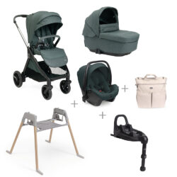 CHICCO - Trio Bellagio Fir Tree Con Seggiolino Auto Kory Plus + Base Auto + Borsa + Stand Lullaglide