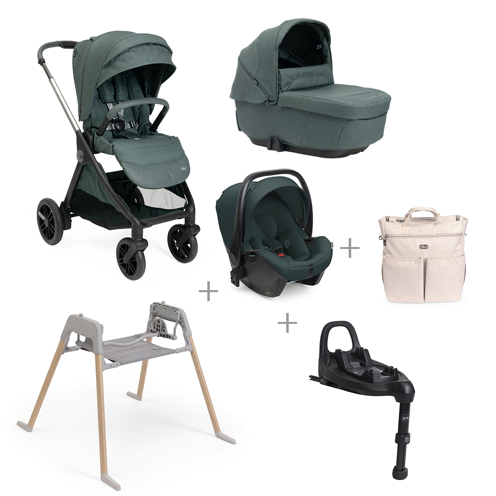 CHICCO - Trio Bellagio Fir Tree Con Seggiolino Auto Kory Plus + Base Auto + Borsa + Stand Lullaglide