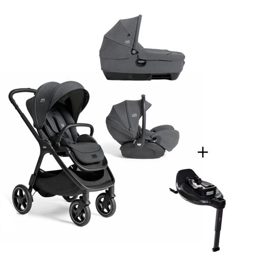 JOIE- Trio Finiti Ebony Con Navicella Calmi e Seggiolino Auto i-Level Pro + BASE