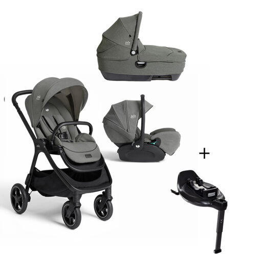JOIE- Trio Finiti Evergreen Con Navicella Calmi e Seggiolino Auto i-Level Pro + BASE