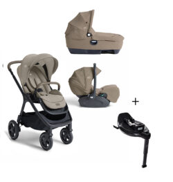 JOIE- Trio Finiti Sandstone Con Navicella Calmi e Seggiolino Auto i-Level Pro + BASE