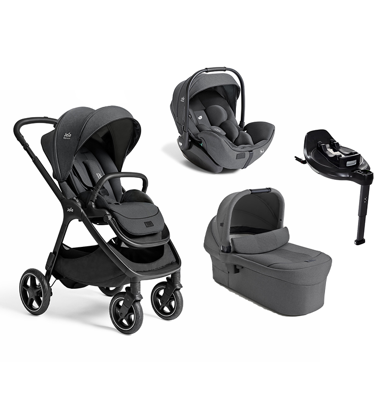 JOIE - Trio Finiti Ebony Con Navicella Ramble Seggiolino Auto i-Level Pro E Base Encore