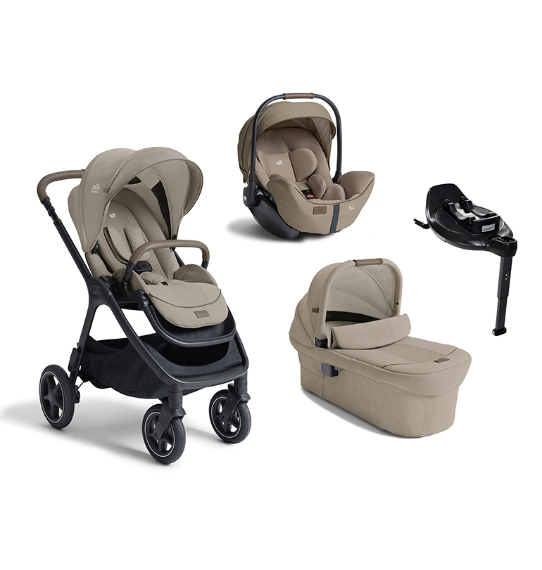 JOIE - Trio Finiti Sandstone Con Navicella Ramble Seggiolino Auto i-Level Pro E Base Encore