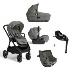 JOIE- Trio Finiti Evergreen Con Navicella Calmi e Seggiolino Auto i-Level Pro + Segg. I - Harbour E e BASE
