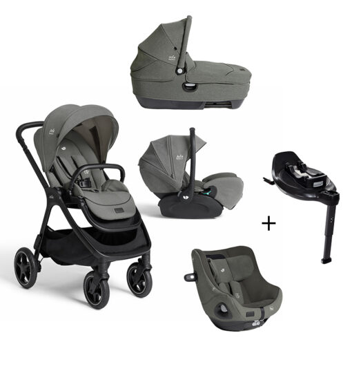 JOIE- Trio Finiti Evergreen Con Navicella Calmi e Seggiolino Auto i-Level Pro + Segg. I – Harbour E e BASE
