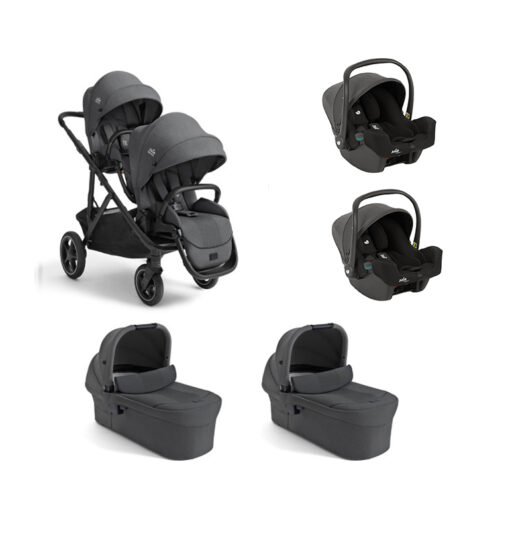 JOIE – Trio Gemellare/Fratellare Versiti Ebony Con Navicella Ramble XL E Seggiolino Auto i – Snug 2