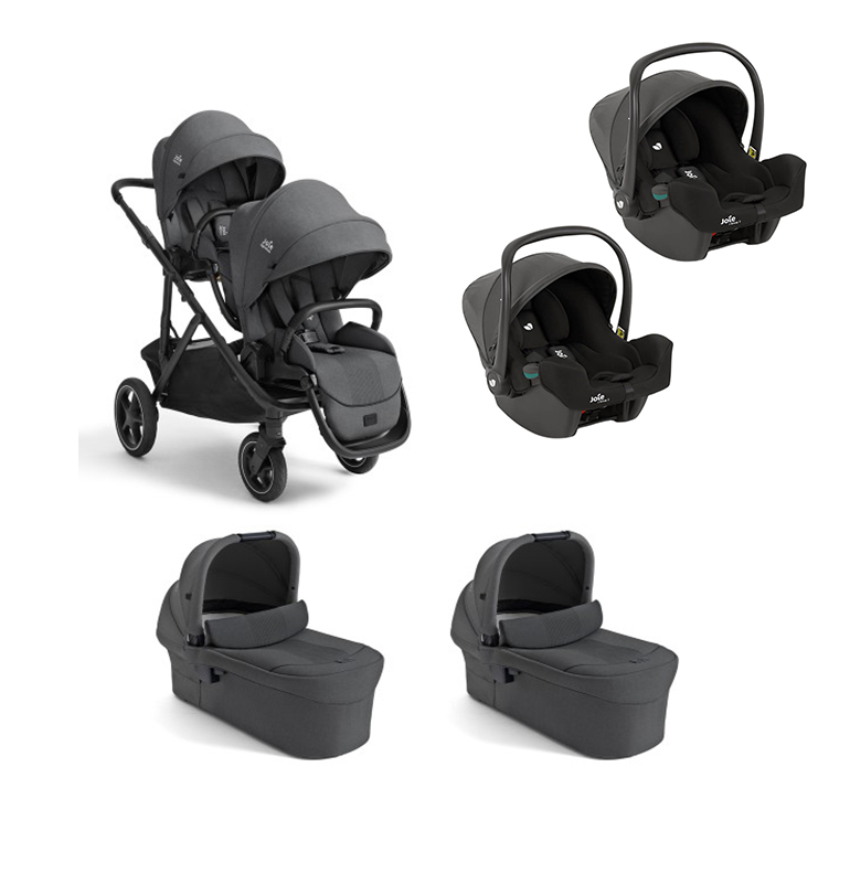JOIE - Trio Gemellare/Fratellare Versiti Ebony Con Navicella Ramble XL E Seggiolino Auto i - SNUG 2