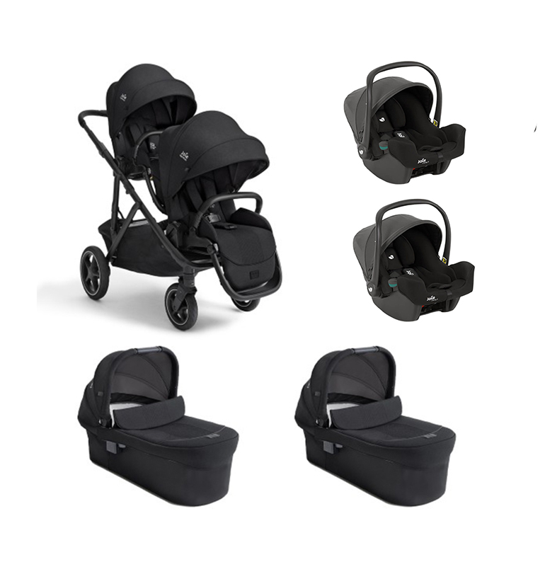 JOIE - Trio Gemellare/Fratellare Versiti Eclipse Con Navicella Ramble XL E Seggiolino Auto i - Snug 2
