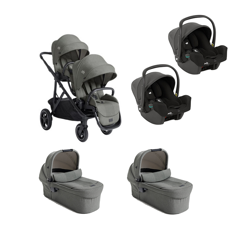 JOIE - Trio Gemellare/Fratellare Versiti Evergreen Con Navicella Ramble XL E Seggiolino Auto i - SNUG 2