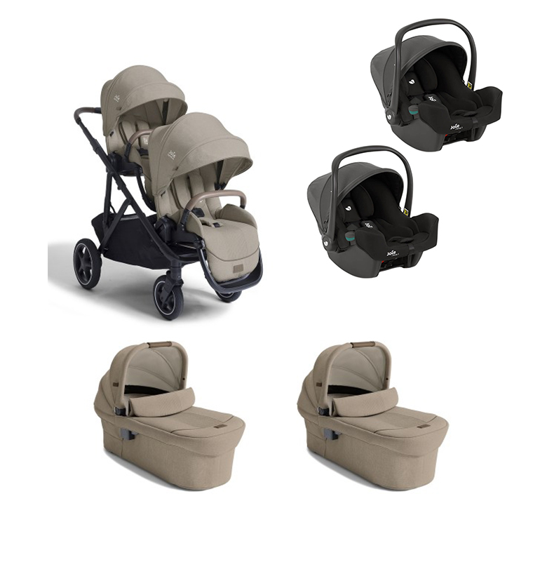 JOIE - Trio Gemellare/Fratellare Versiti Sandstone Con Navicella Ramble XL E Seggiolino Auto i - SNUG 2