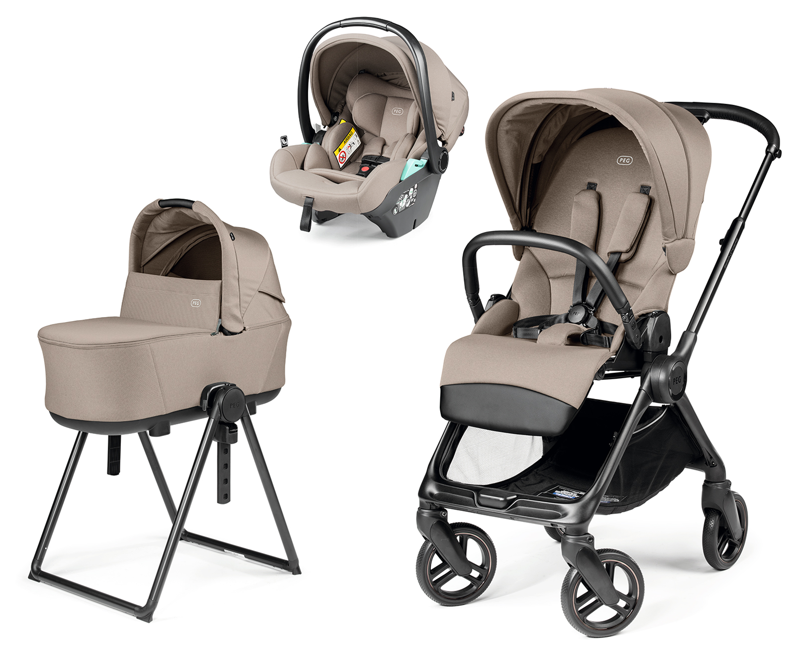 PEG PEREGO - Trio Switch Desert con Navicella Flex e Seggiolino Auto Primo Viaggio Lounge