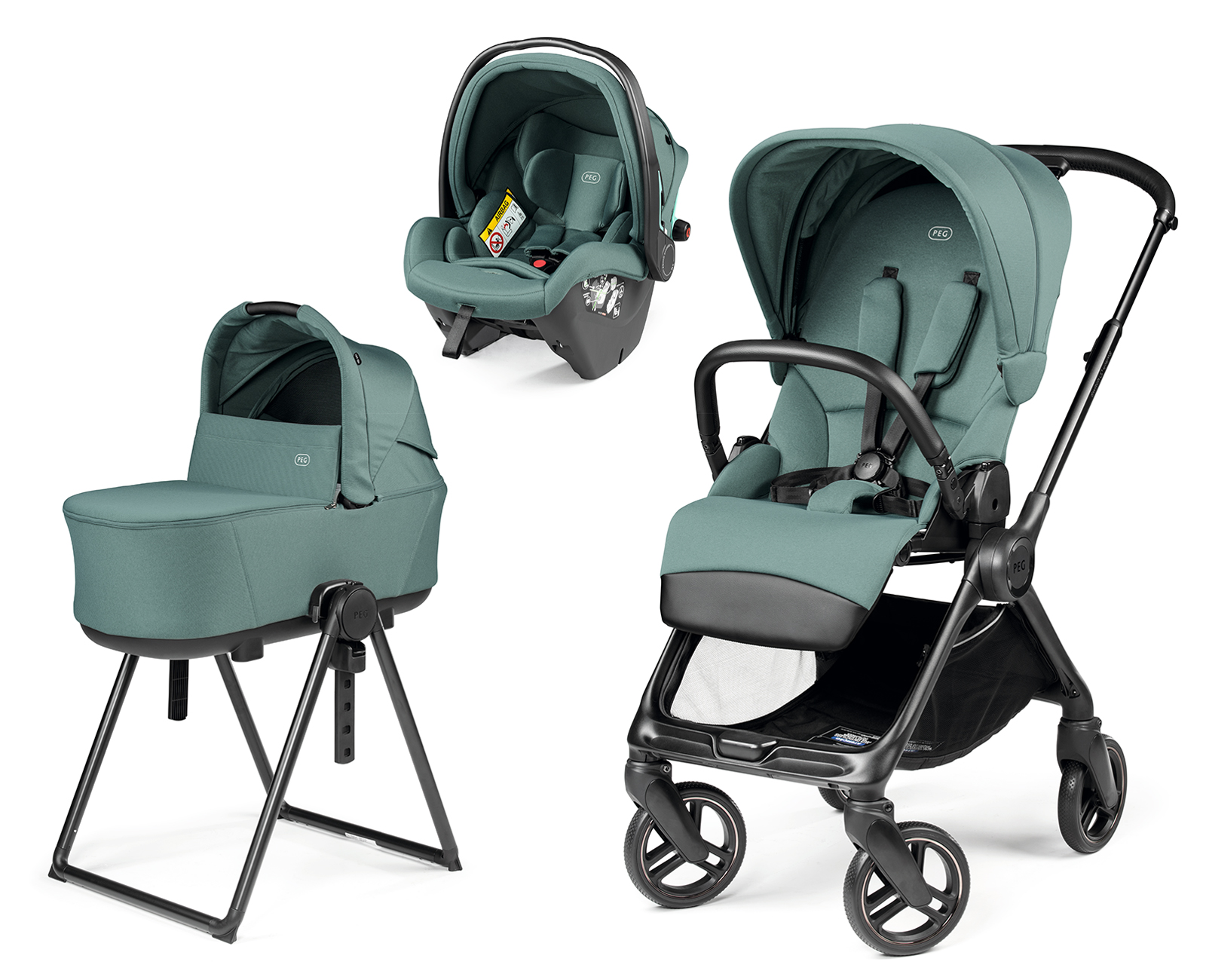 PEG PEREGO - Trio Switch Jade con Navicella Flex e Seggiolino Auto Primo Viaggio Slk