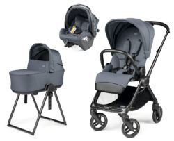 PEG PEREGO - Trio Switch Nordic Blue con Navicella Flex e Seggiolino Auto Primo Viaggio Slk