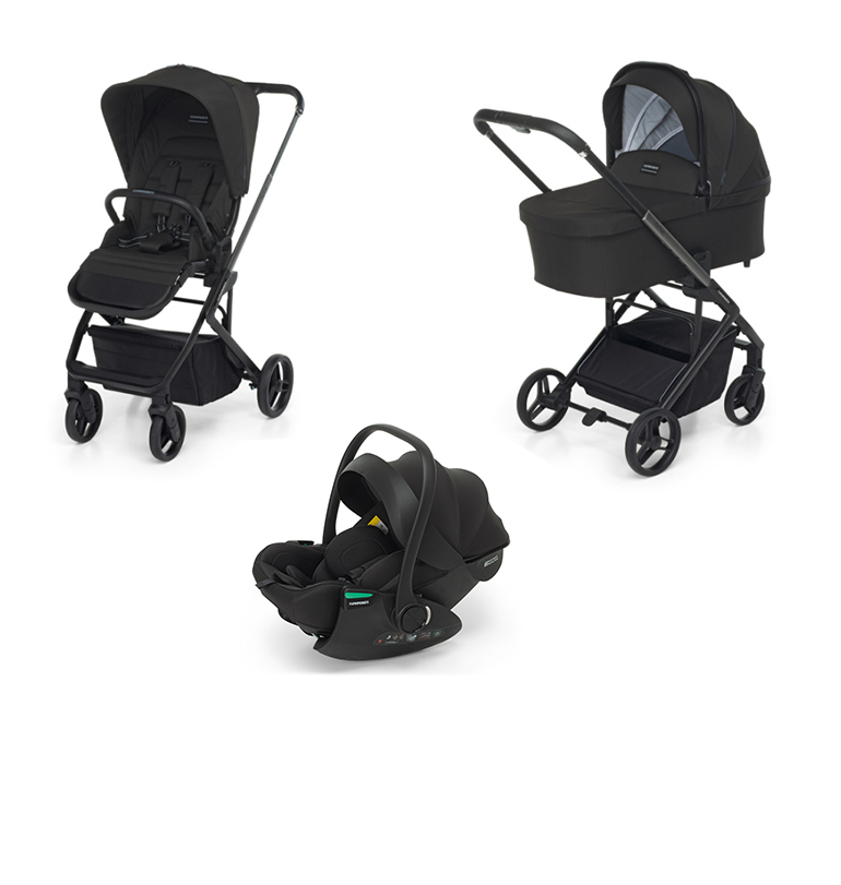 FOPPAPEDRETTI - Trio Tic Toc Ebony con Seggiolino Auto Disk Infant Rekline